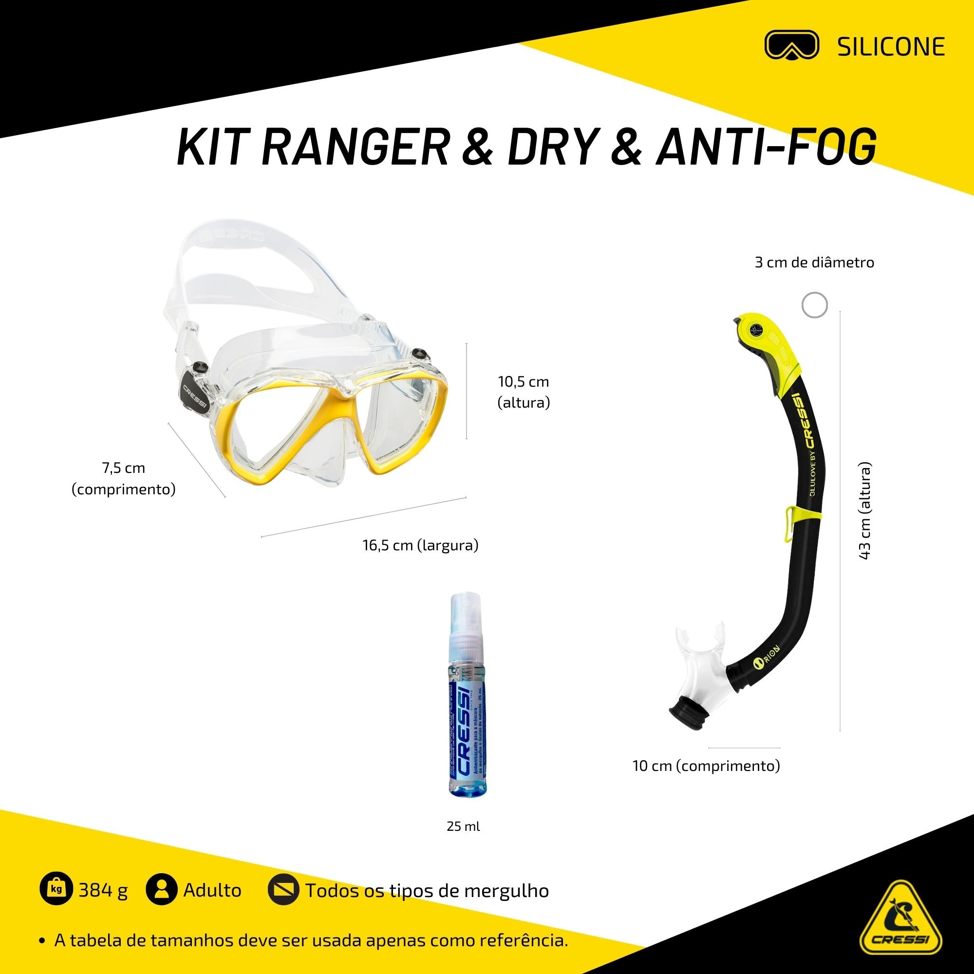 Kit Cressi Ranger & Dry & Anti-Fog