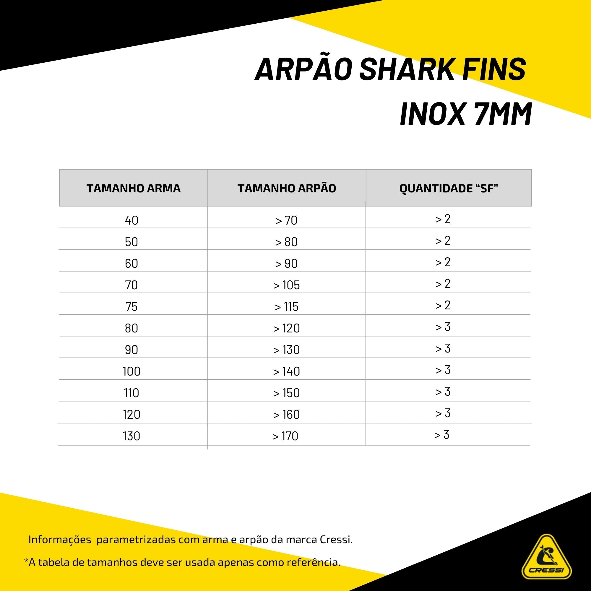 Arpão Cressi Shark Fins Inox  7mm