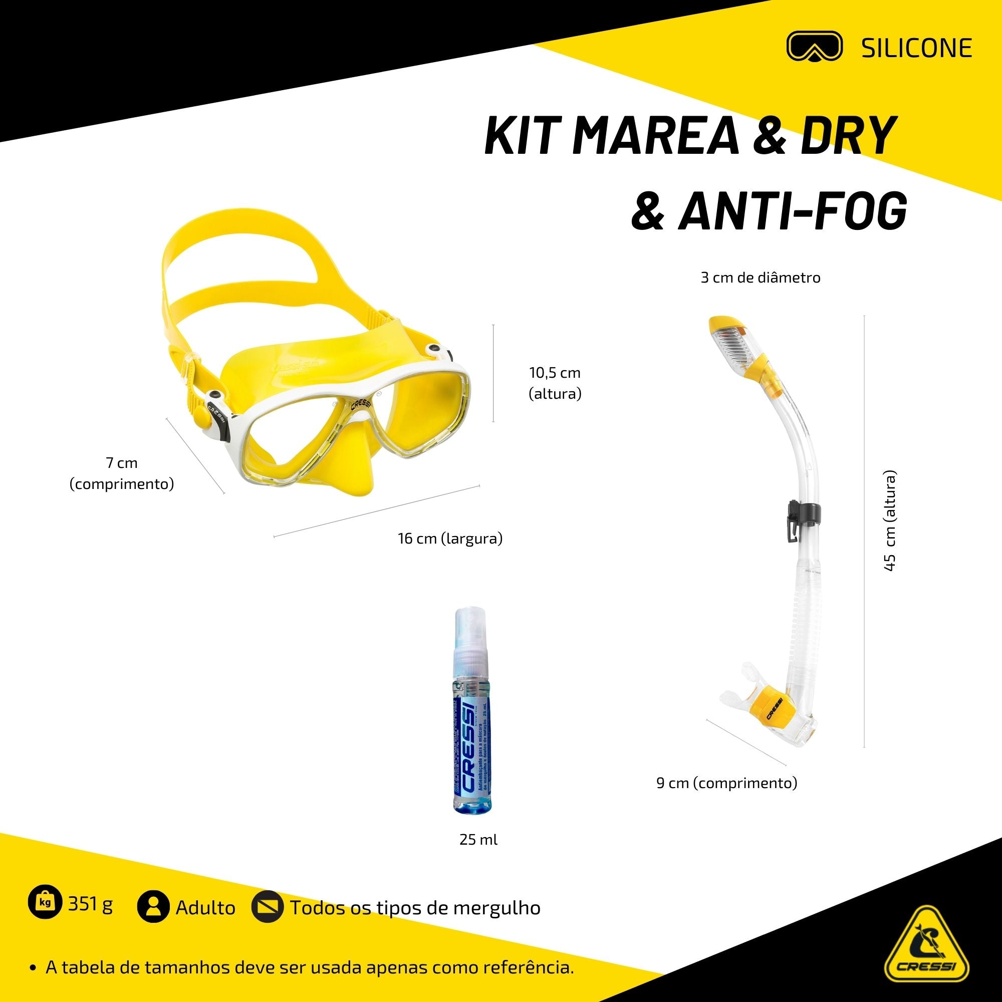 Kit Cressi Marea & Dry & Anti-Fog