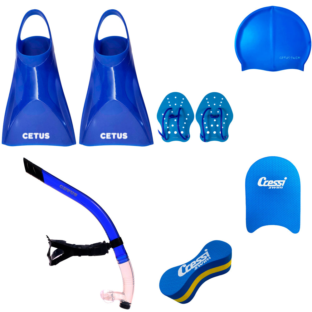 Kit Natação Cressi 6 Peças Azul