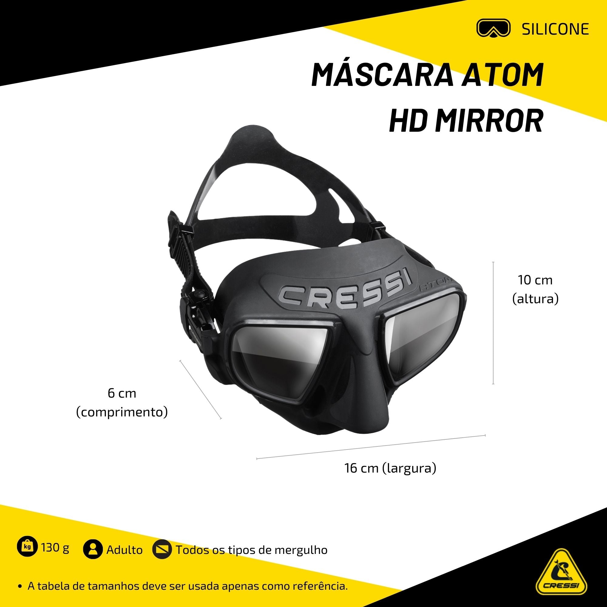 Máscara Cressi Atom HD Mirror