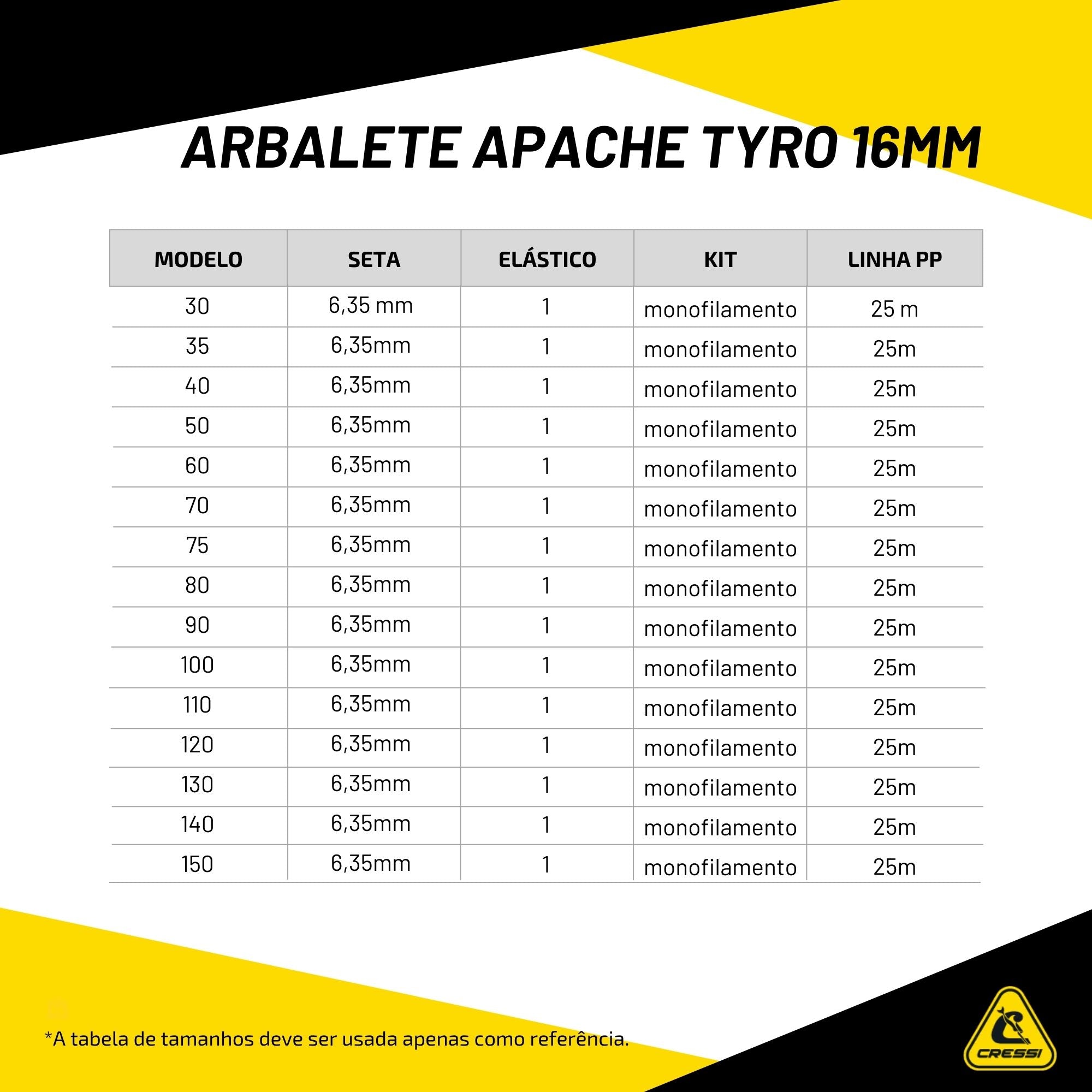 Arbalete Cressi Apache Tyro 16mm Vermelho