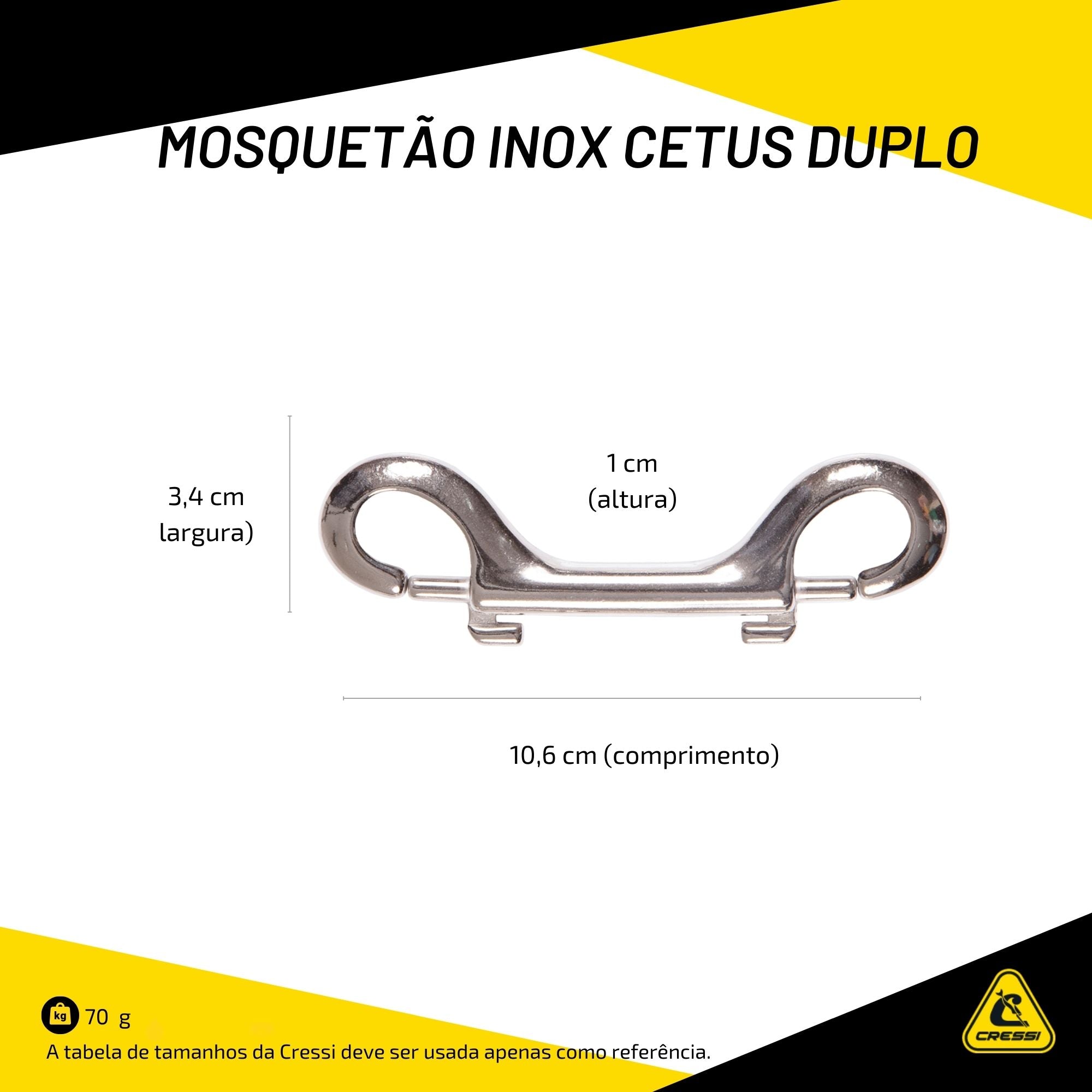 Mosquetão Cetus Inox Duplo