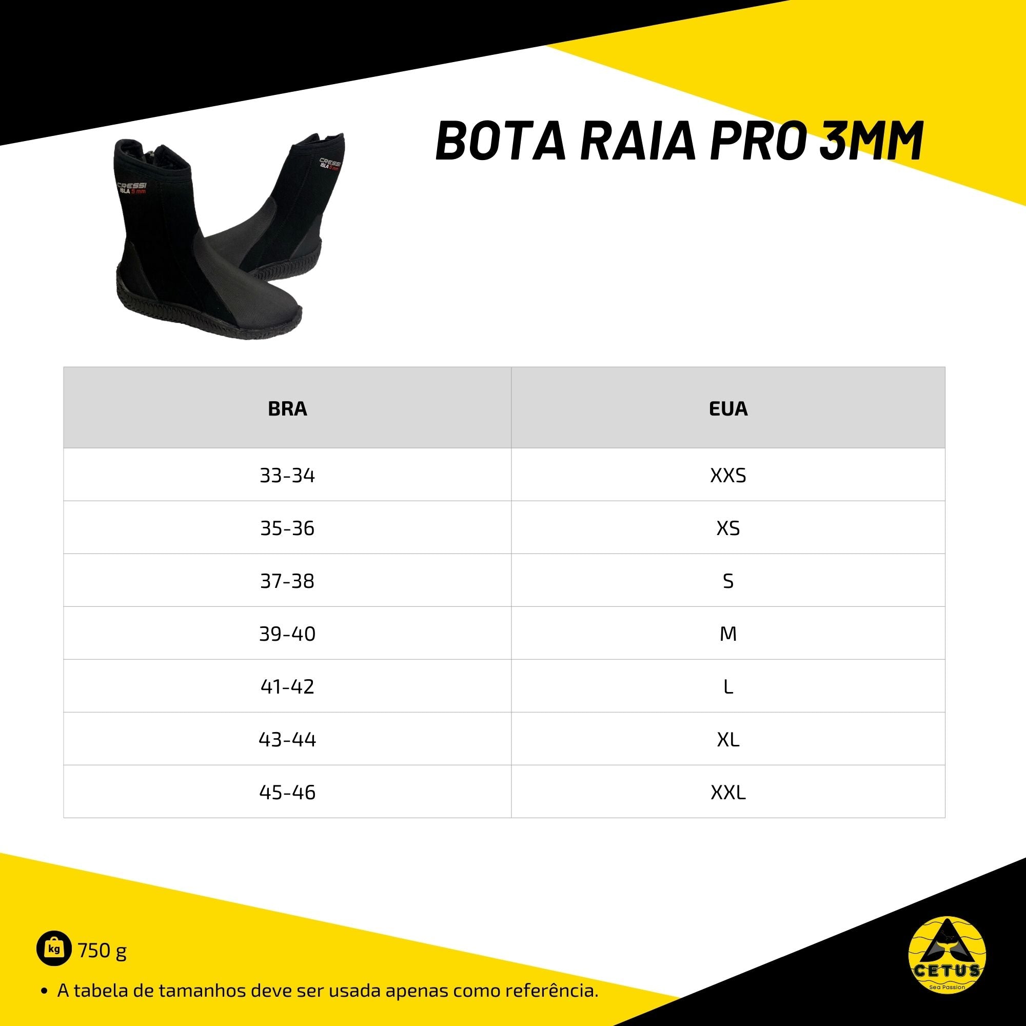 Bota Cetus Raia Pro 3mm