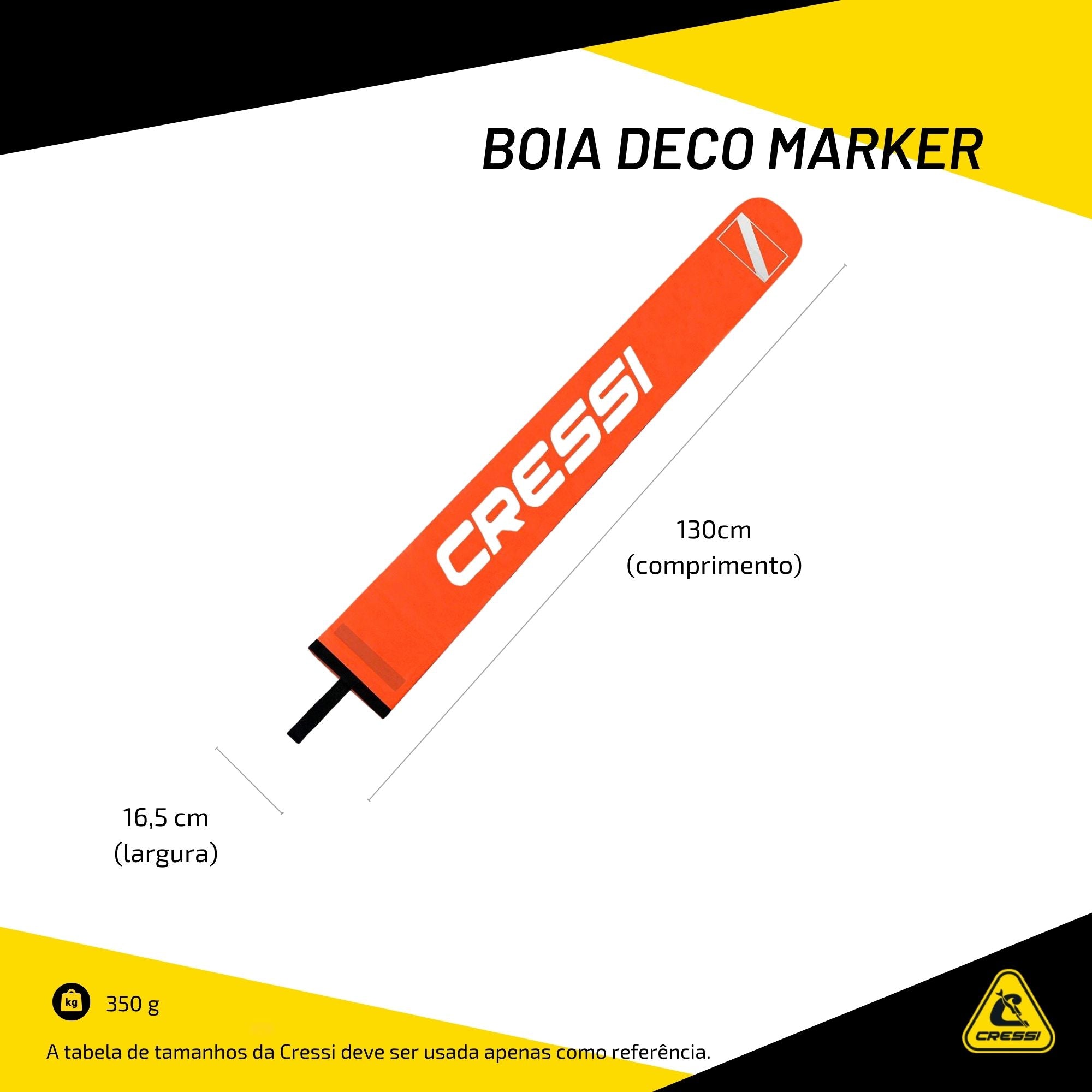 Bóia Cressi Deco Marker PVC 130cm