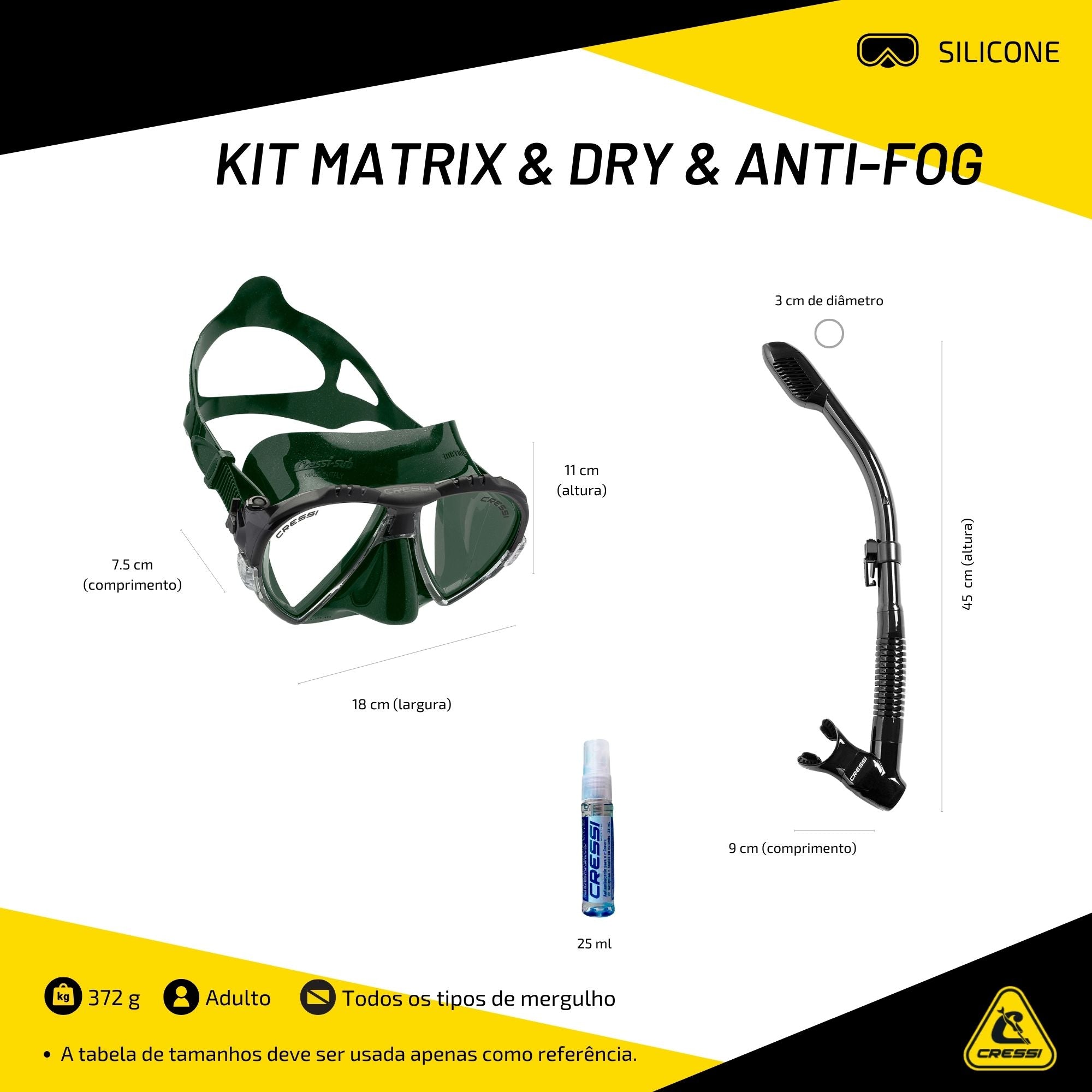 Kit Cressi Matrix & Dry & Anti-Fog