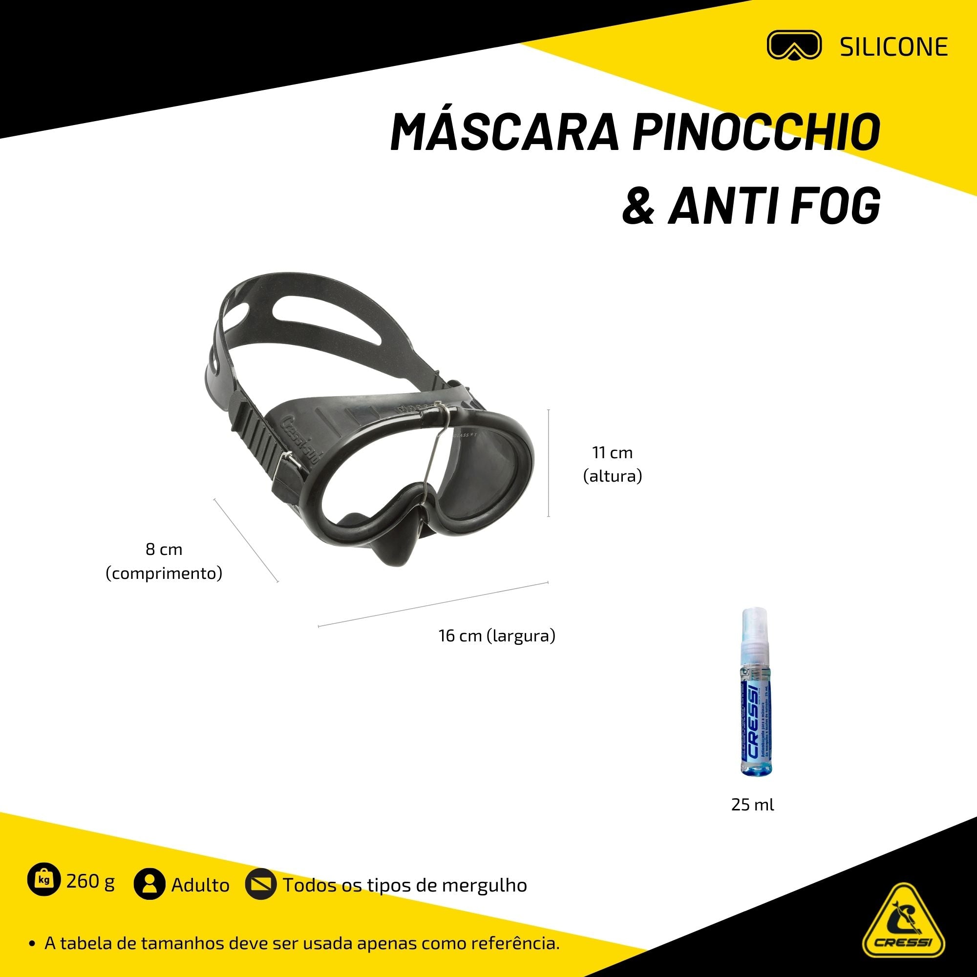 Máscara Cressi Pinocchio & Anti Fog