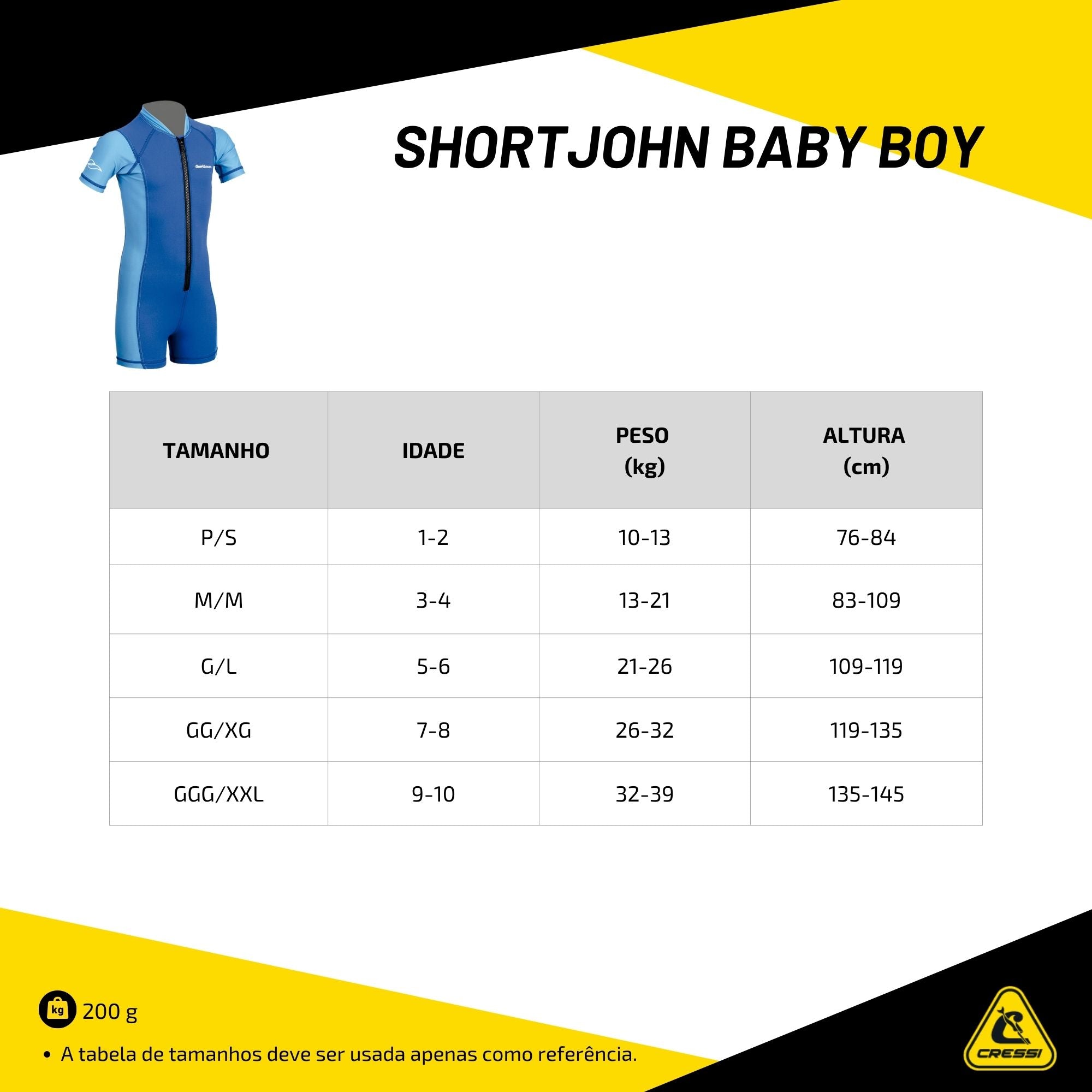 Roupa Cressi Short John Baby Boy