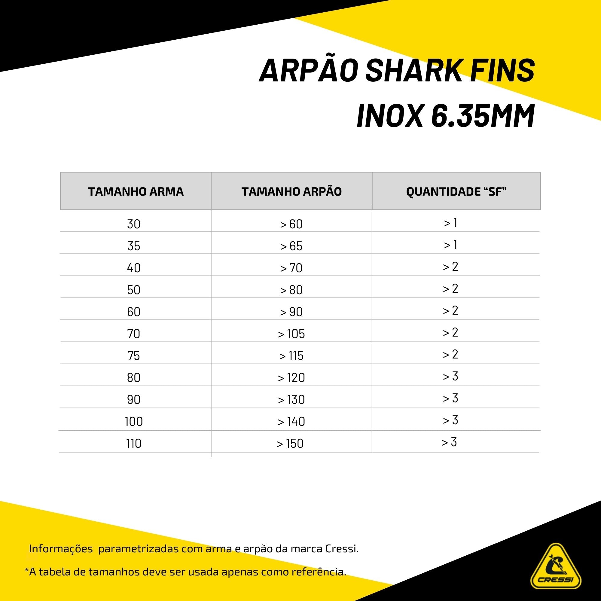 Arpão Cressi Shark Fins Inox 6.35mm