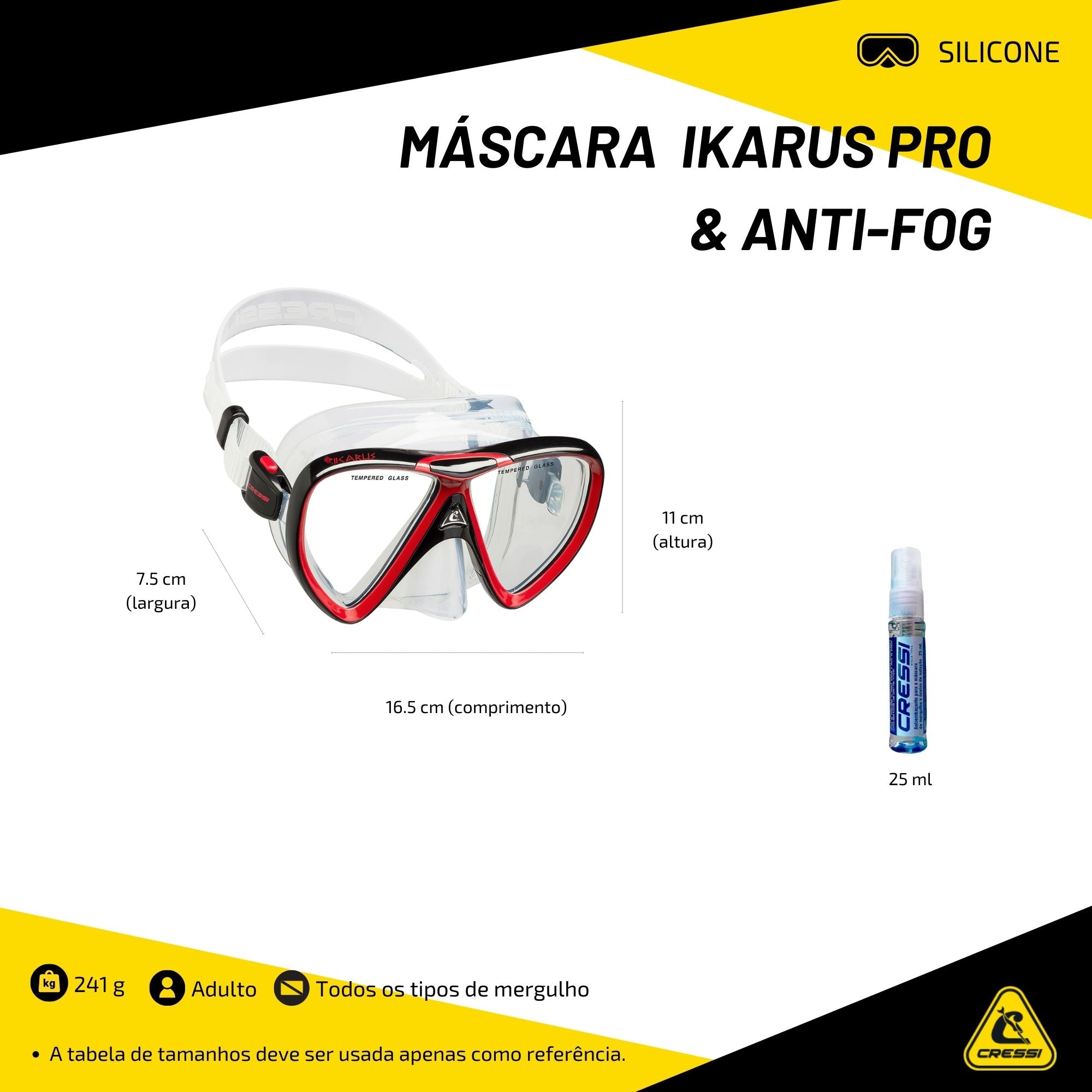 Máscara Cressi Ikarus Pro & Anti-Fog