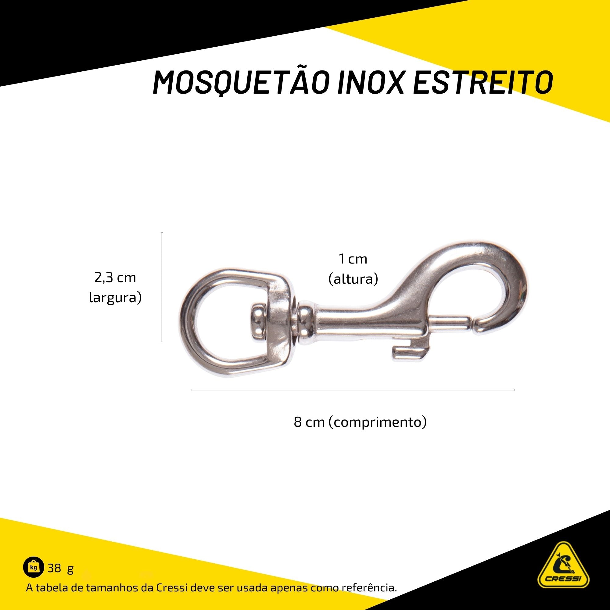 Mosquetão Cetus Inox Estreito