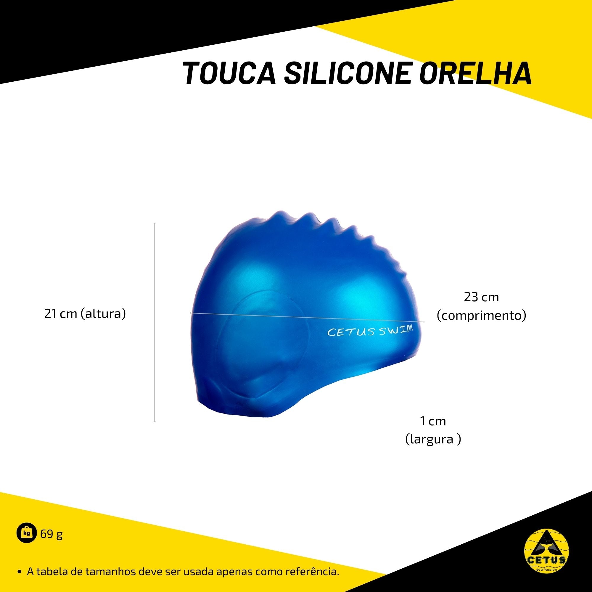 Touca Cetus Silicone Orelha