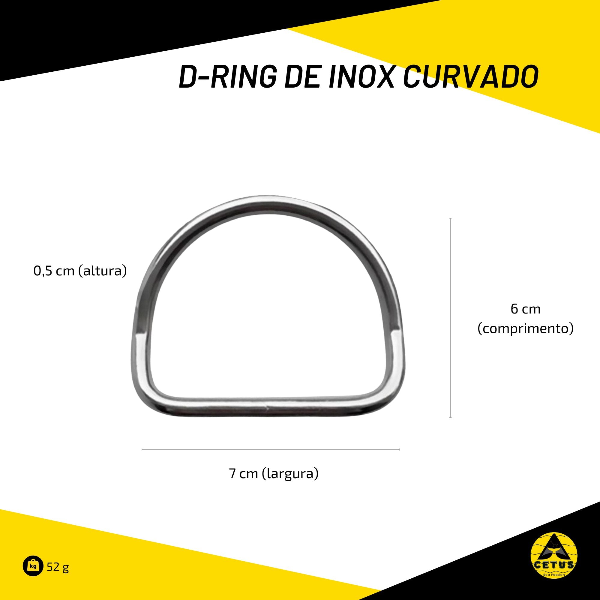 D-Ring de Inox Cetus Curvado