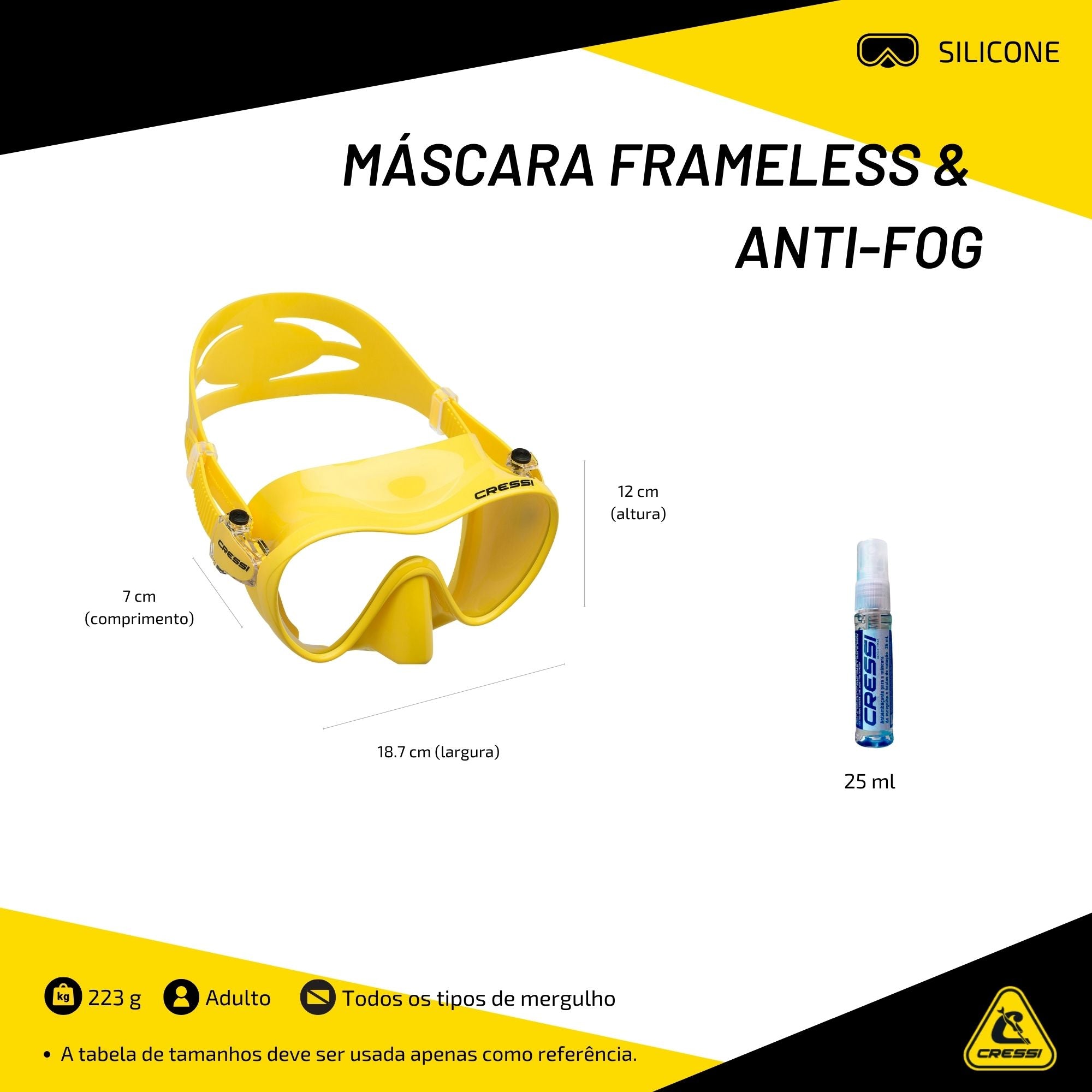 Máscara Cressi Frameless & Anti-Fog