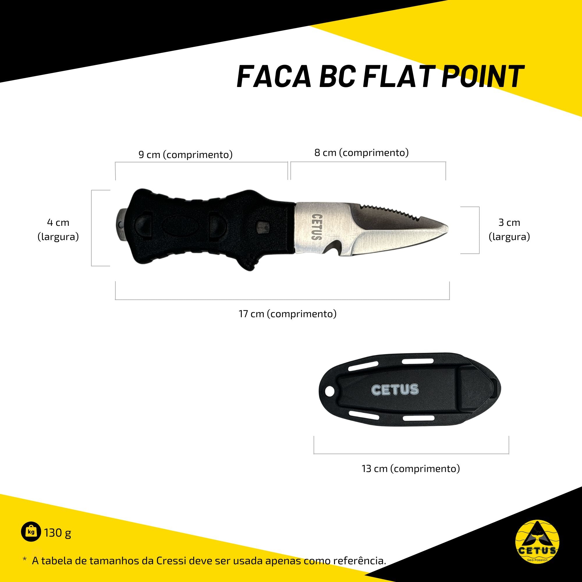 Faca Cetus BC Flat Point