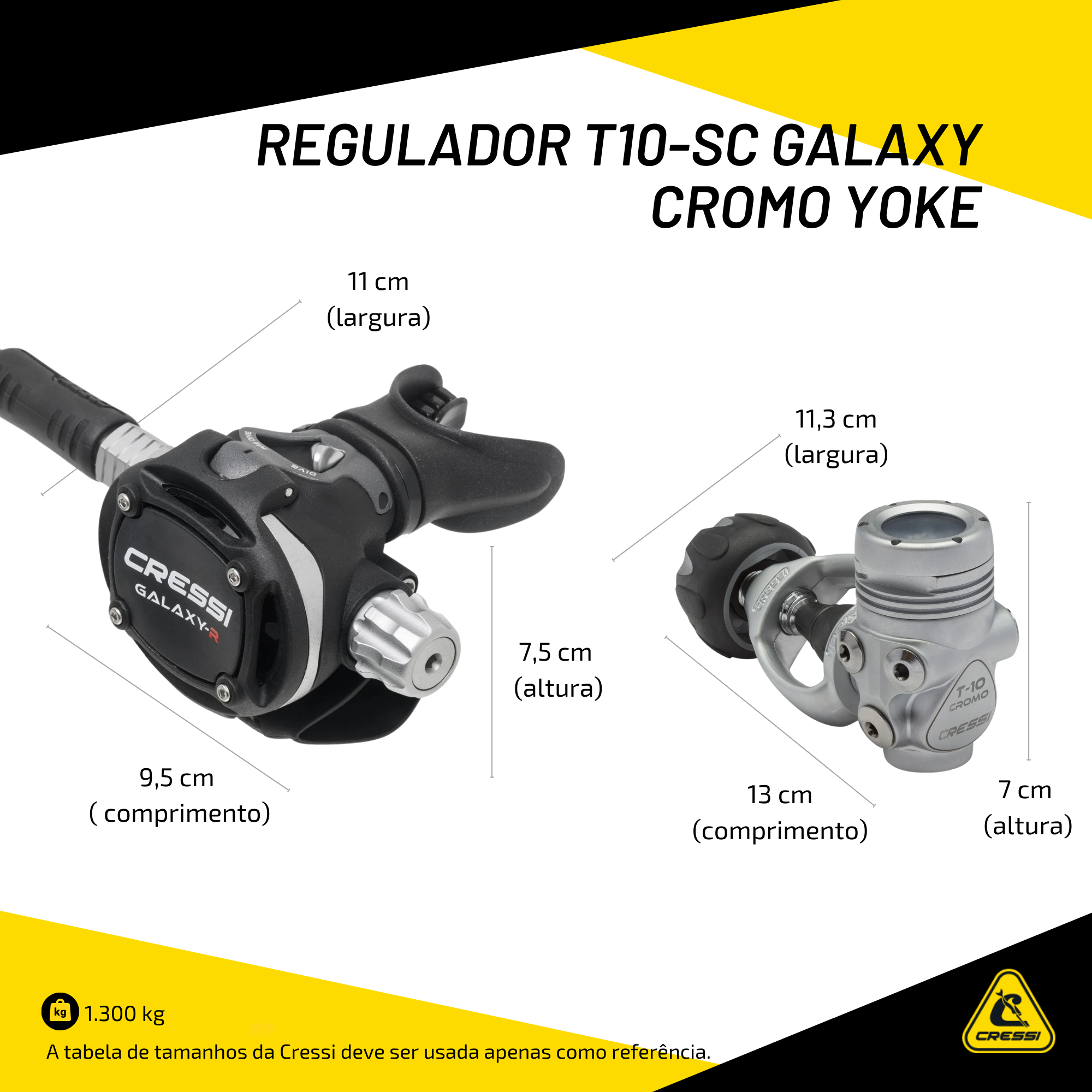 Regulador Cressi T10-SC Yoke - Galaxy Adjustable