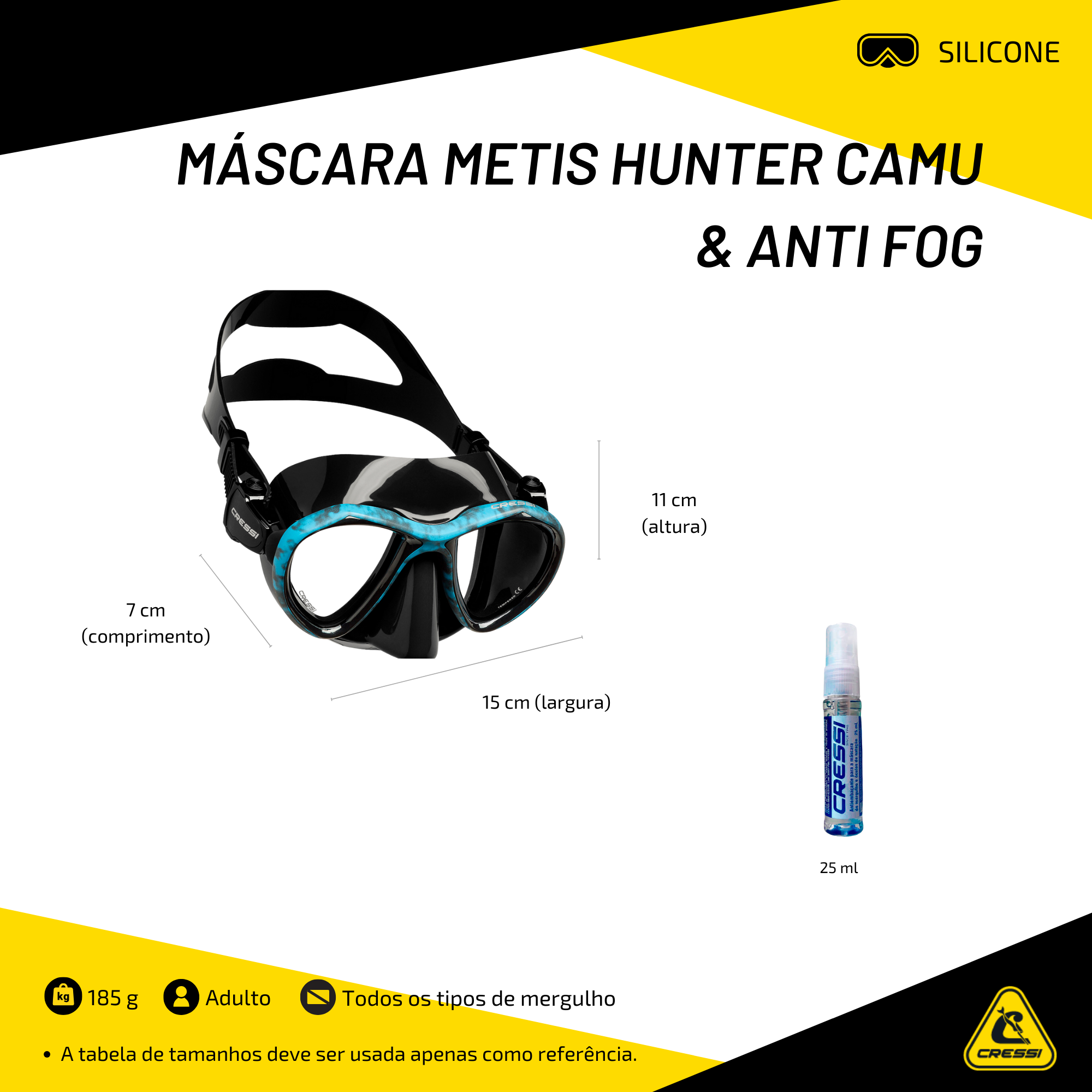 Máscara Cressi Metis Hunter Camu & Anti Fog