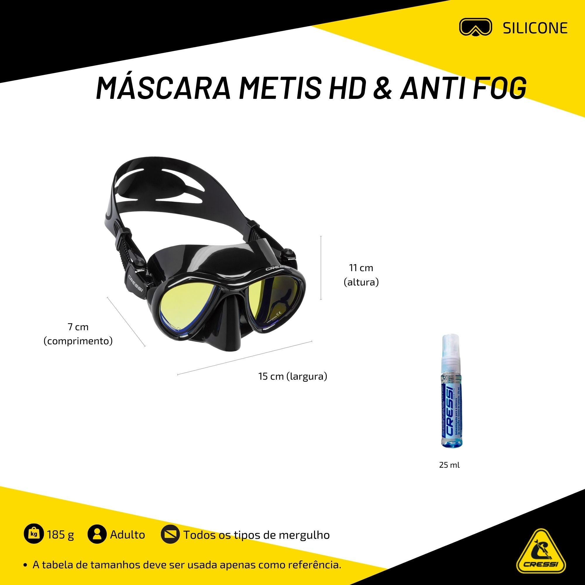 Máscara Cressi Metis HD & Anti Fog