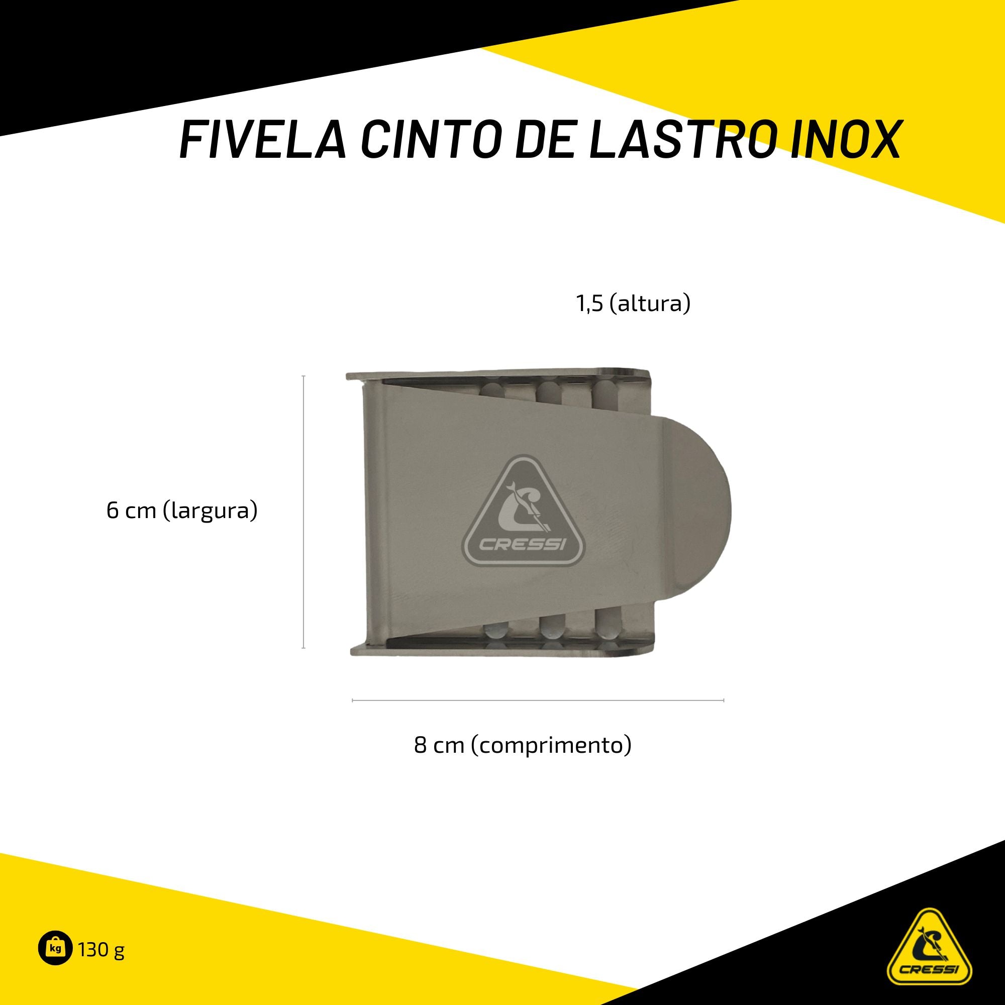 Fivela Cinto de Lastro Cressi Inox