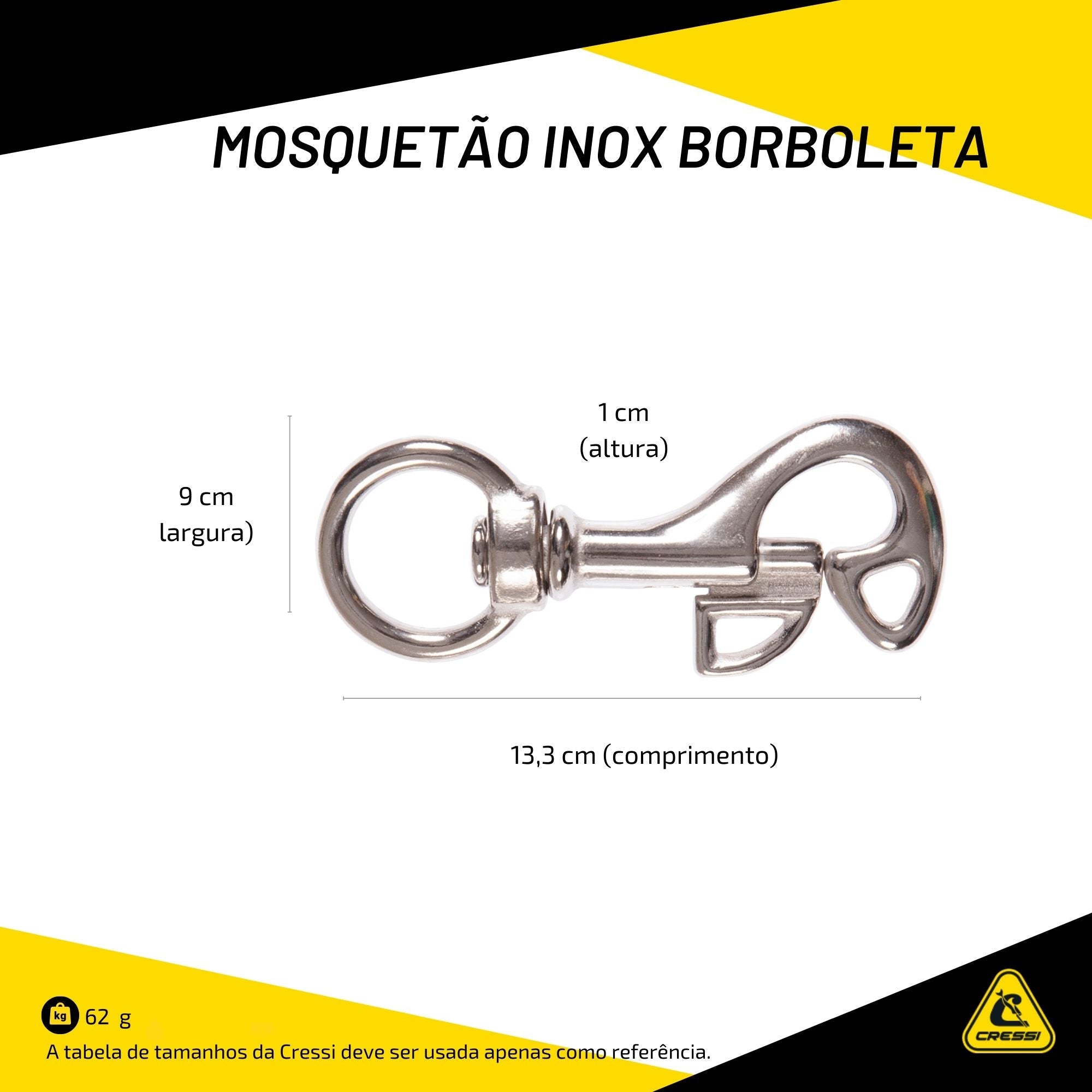 Mosquetão Cetus Inox Borboleta