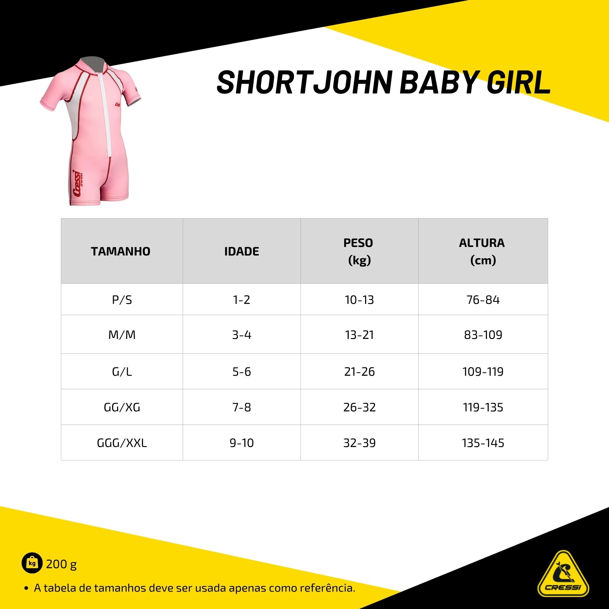 Roupa Cressi Short John Baby Girl