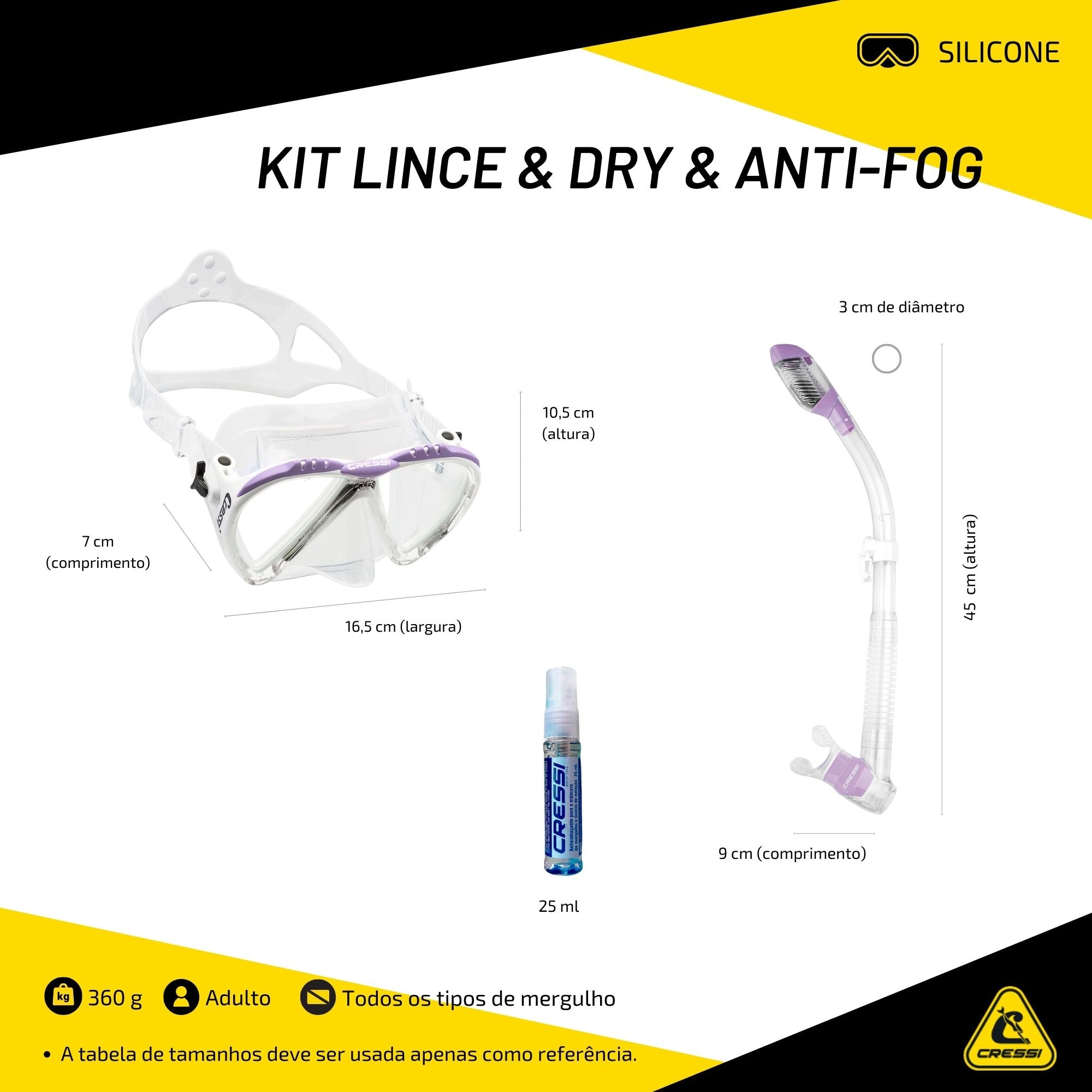 Kit Cressi Lince & Dry & Anti-Fog