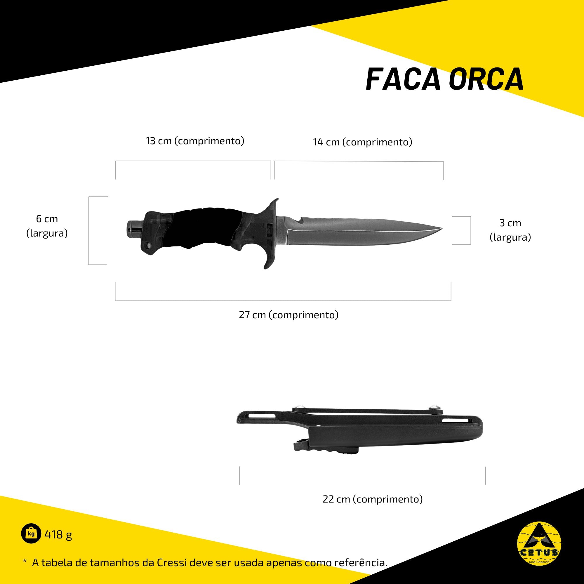 Faca Cetus Orca