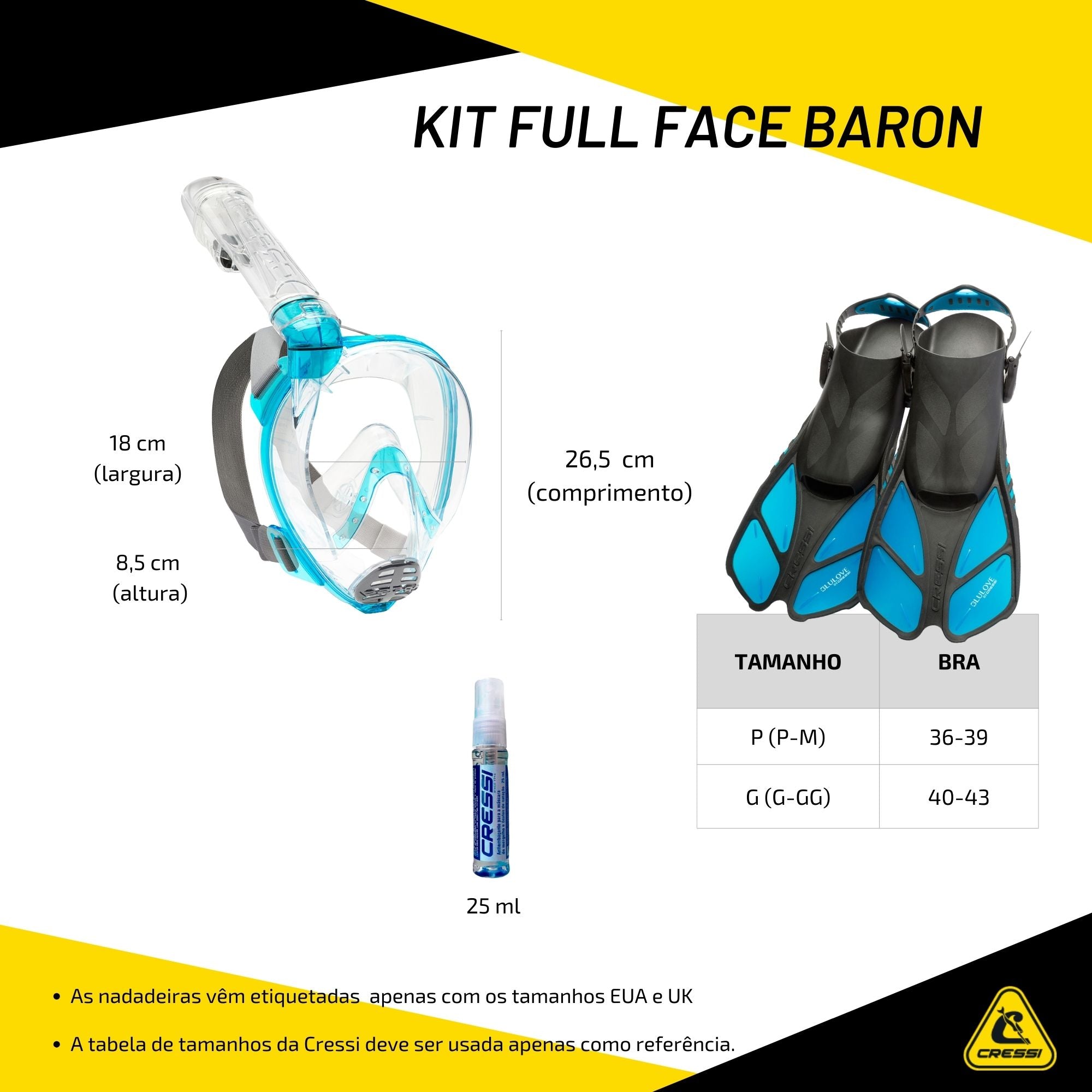 Kit Cressi Full Face Baron