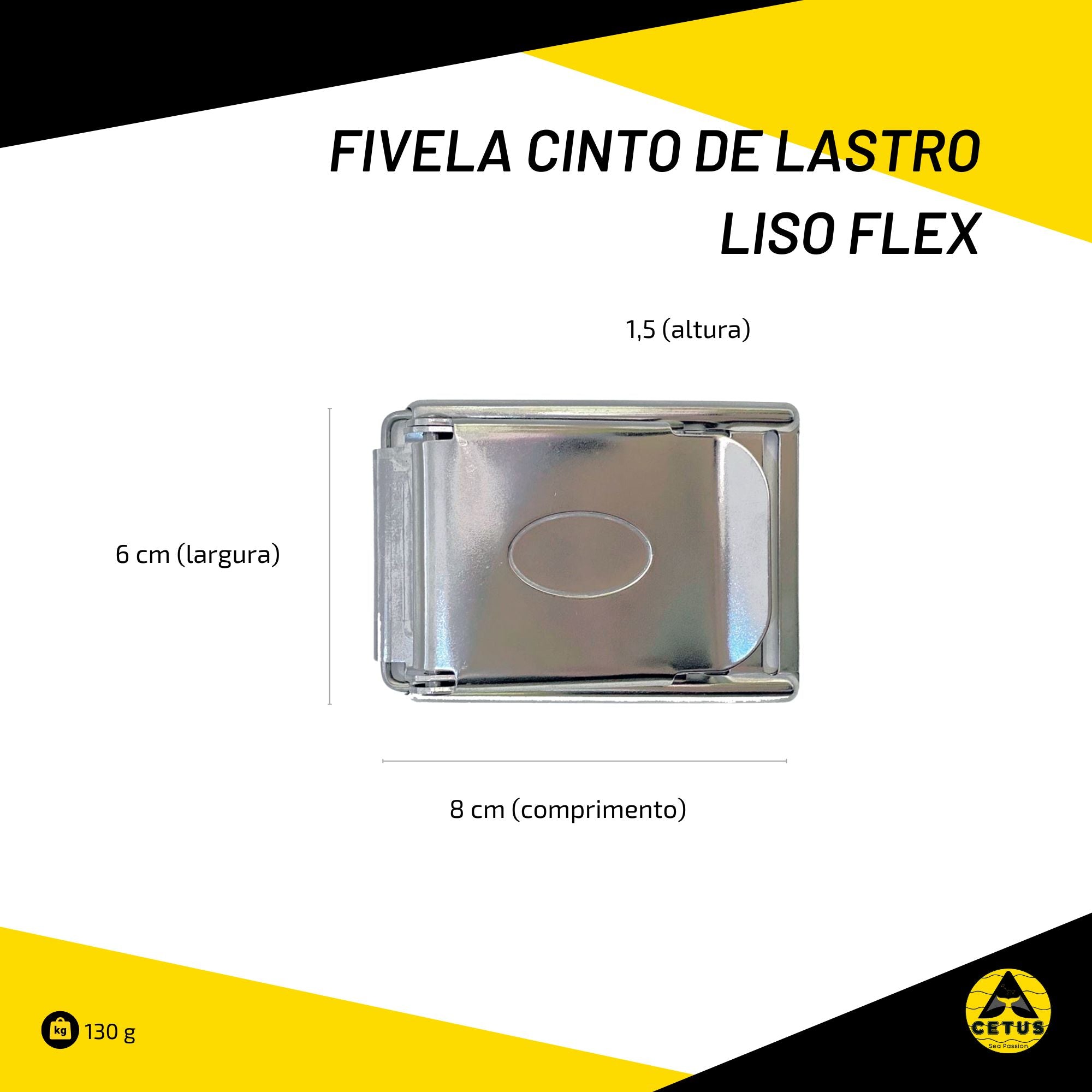 Fivela Cinto de Lastro Liso Cetus Flex