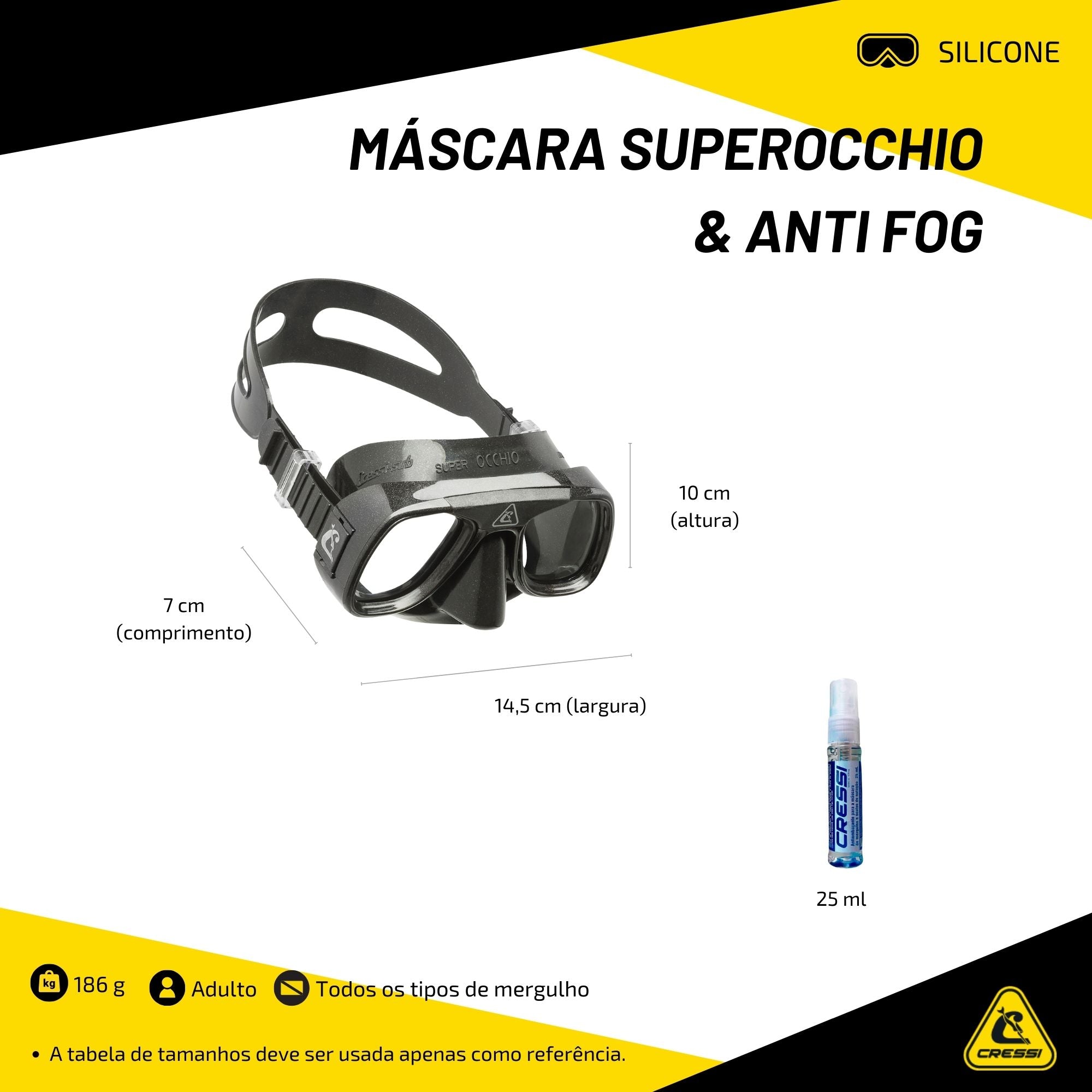 Máscara Cressi Superocchio & Anti Fog