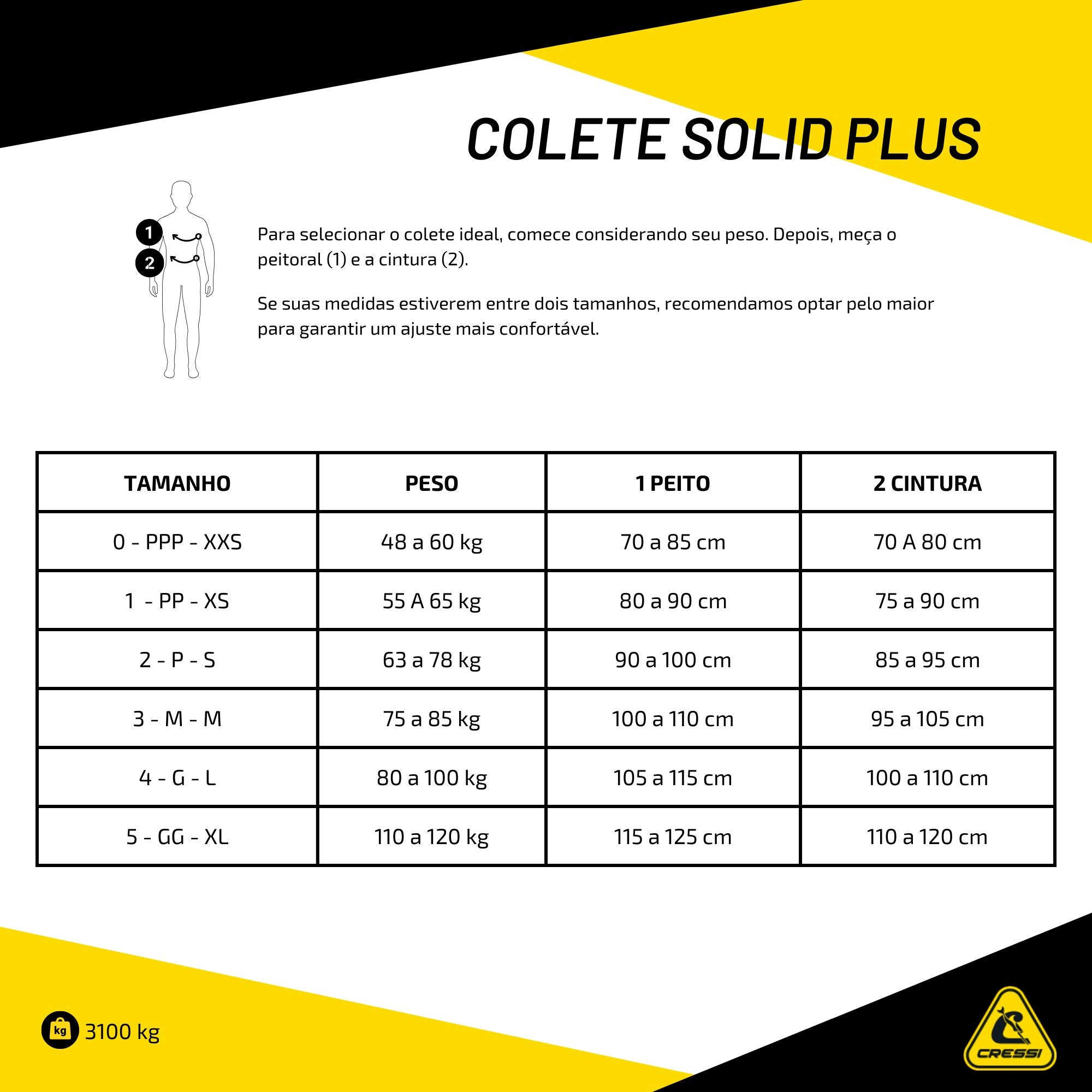 Colete Cressi Solid Plus